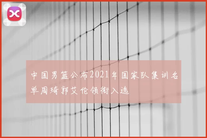 中国男篮公布2021年国家队集训名单周琦郭艾伦领衔入选